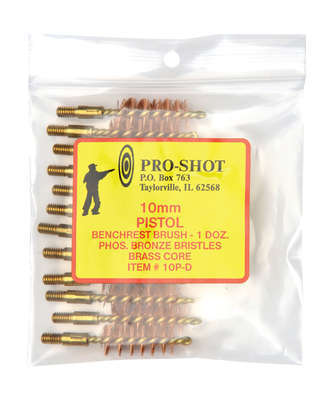 Cleaning Equipment Pro Shot Products Bronze PRO-SHOT PISTOL BRUSH .40CAL BRONZE